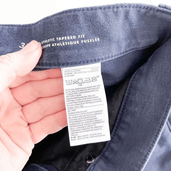 Banana Republic Traveler Mens Athletic Tapered Fit Jeans Navy Blue Size 31x30 - Picture 5 of 9